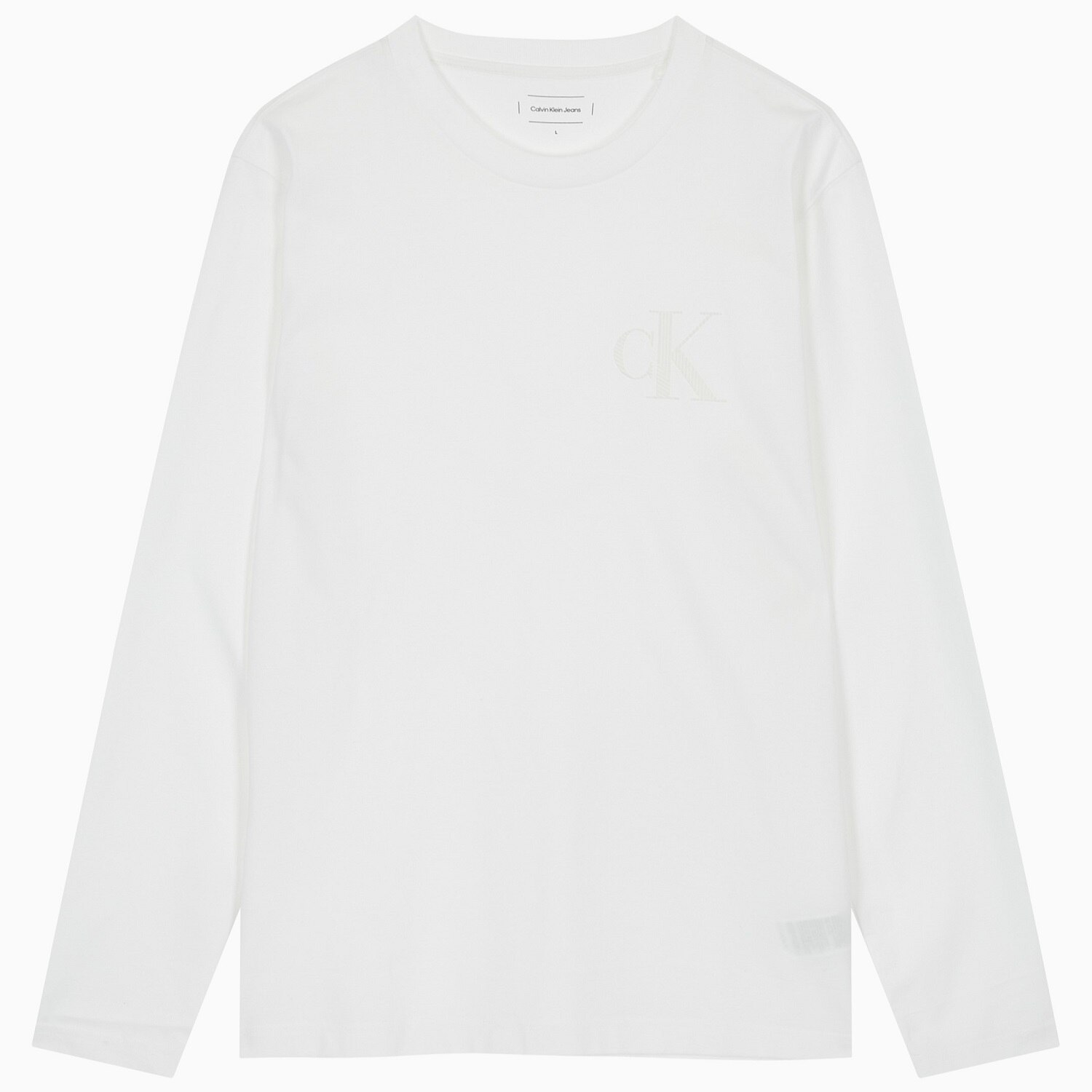 Men's Regular Fit Graphic Logo Long-Sleeved T-Shirt_WHITE