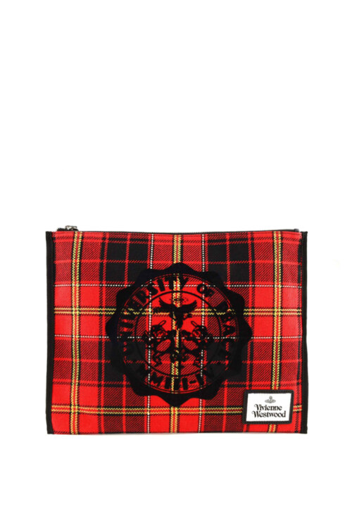 韩际新世界网上免税店-维维安.韦斯特伍德-女士箱包-ELENA POUCH RED/BLACK 手拿包