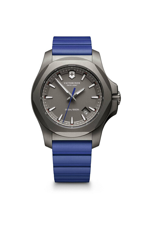 신세계인터넷면세점-빅토리녹스 시계-시계-I.N.O.X. Titanium Gray Dial Blue Rubber Strap Watch