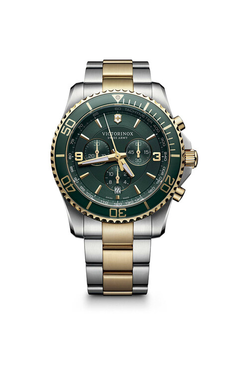 신세계인터넷면세점-빅토리녹스 시계-시계-Maverick Chronograph Green Dial 2 Tones Bracelet Watch
