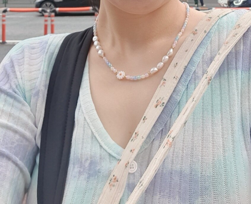 [ENGBROX] aespa着用☆PASTEL MOMENT DAISY NECKLACE aespa宁艺卓（NINGNING）同款]pastel moment daisy necklace