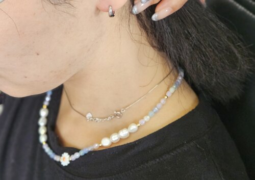에스파 닝닝착용]pastel moment daisy necklace - 앵브록스