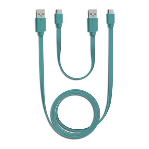 韩际新世界网上免税店-VERBATIM-USB-Micro 5-pin USB Cable 20cm+120cm Blue 充电数据线套装