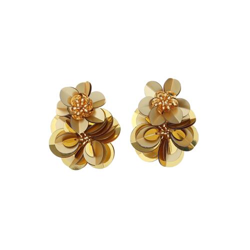 Holiday Small Spangle Flower Earrings GOLD