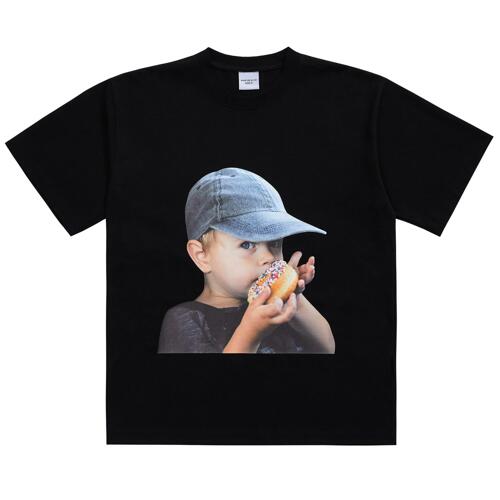 Baby Face Short-sleeved Cap boy Black 1 T恤衫