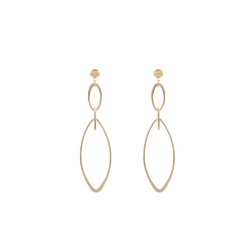 connection oval gold earrings