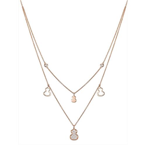 Petite Wulu necklace in 18K rose gold with diamonds 项链