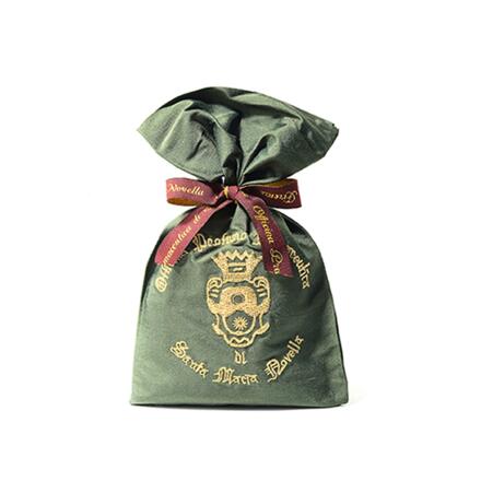 POT POURRI - embroidered green silk bag 40 g