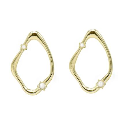 Flow Stone Earring (Gold)