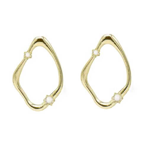 Flow Stone Earring (Gold)