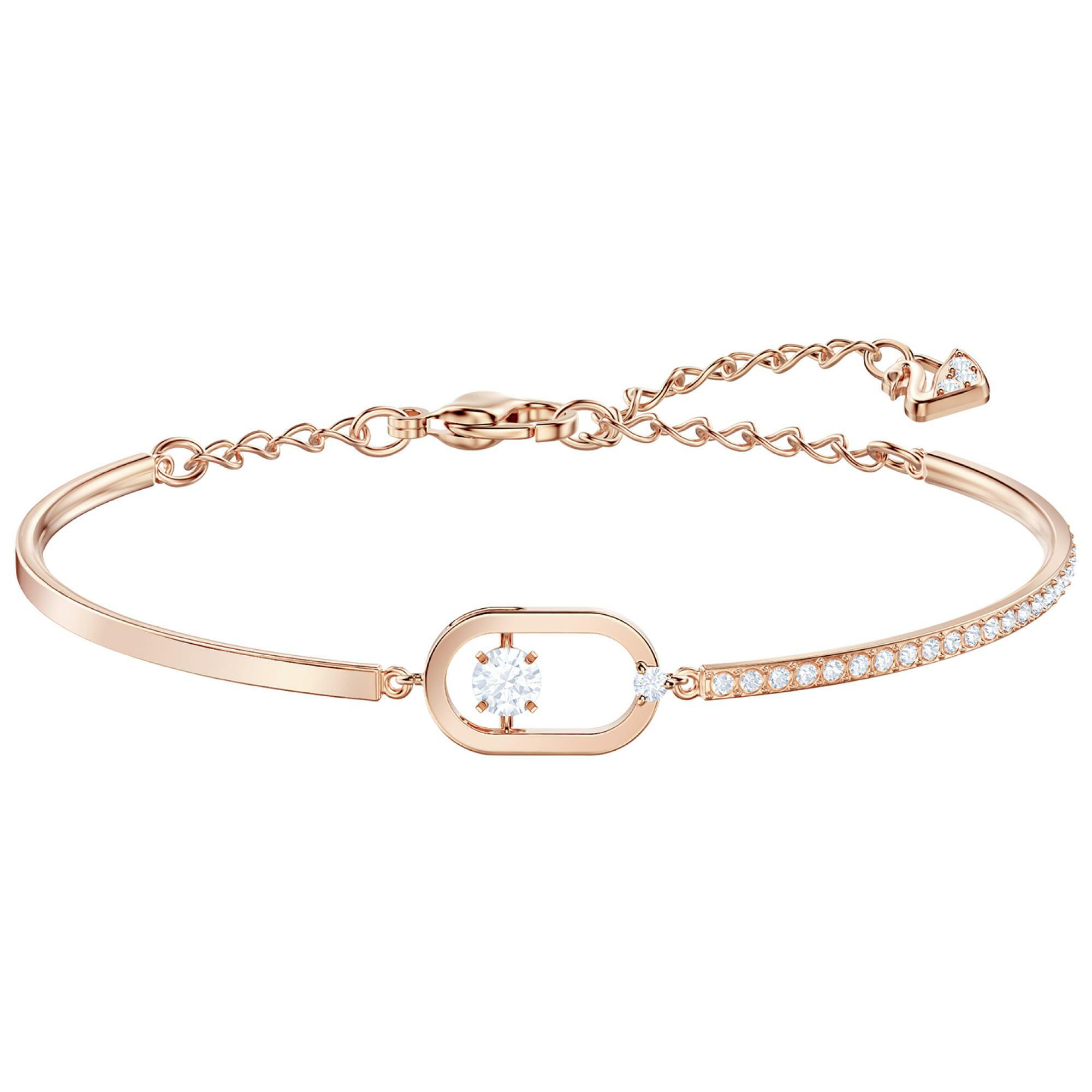 UNA:BRACELET OVAL CZWH/ROS M