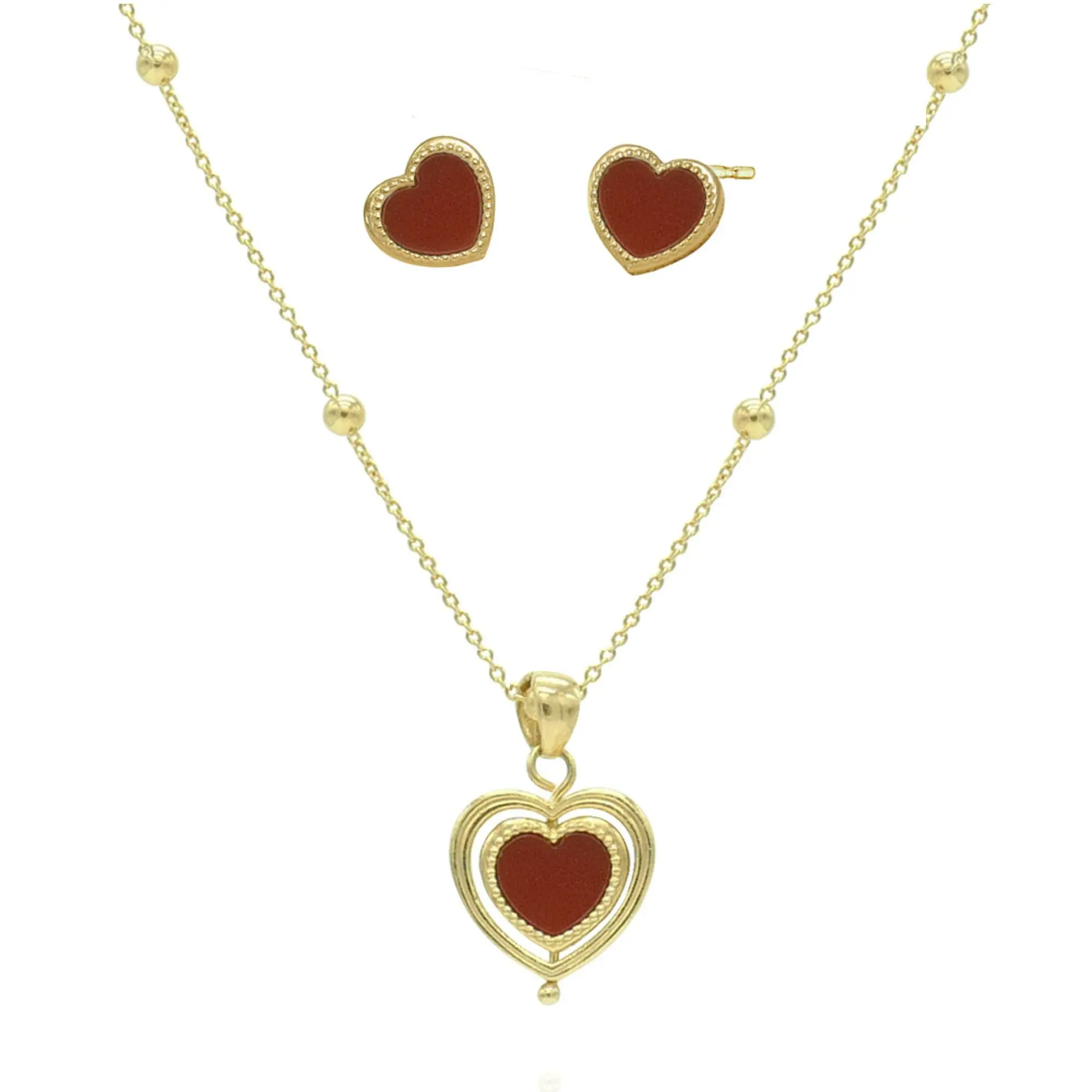 신세계인터넷면세점-플로움-necklace-Alice Love Spin Set (Gold_Red Stone)