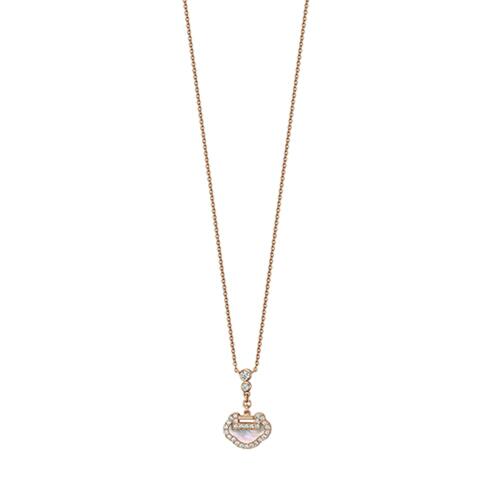Yu Yi 18K rose gold necklace with diamonds & MOP