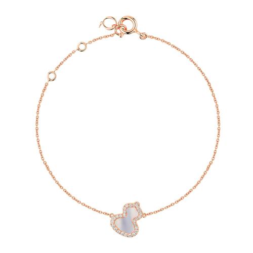 Petite Wulu bracelet in 18K rose gold with diamonds and MOP