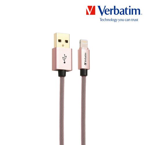 韩际新世界网上免税店-VERBATIM-CHARGER_CABLE-Metallic Apple 8-pin Cable 2m Rosegold 数据线 