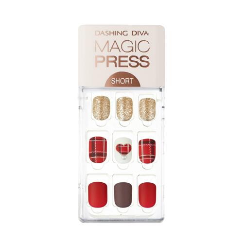 韩际新世界网上免税店-DASHING DIVA--MAGIC PRESS MDR553SS - MERRY RED (SHORT SIZE) 美甲贴(短款)