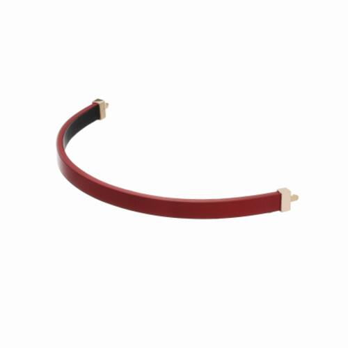 Red calf leather bracelet wearable length - 15.5cm