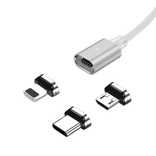 [WSKEN] X2 MAGNETIC 3-in-1 CABLE SILVER 三合一磁吸数据线 2m